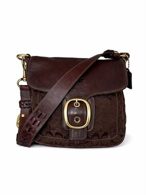 Vintage COACH Bleecker Legacy Flap Brown Leather Shoulder Bag 11434